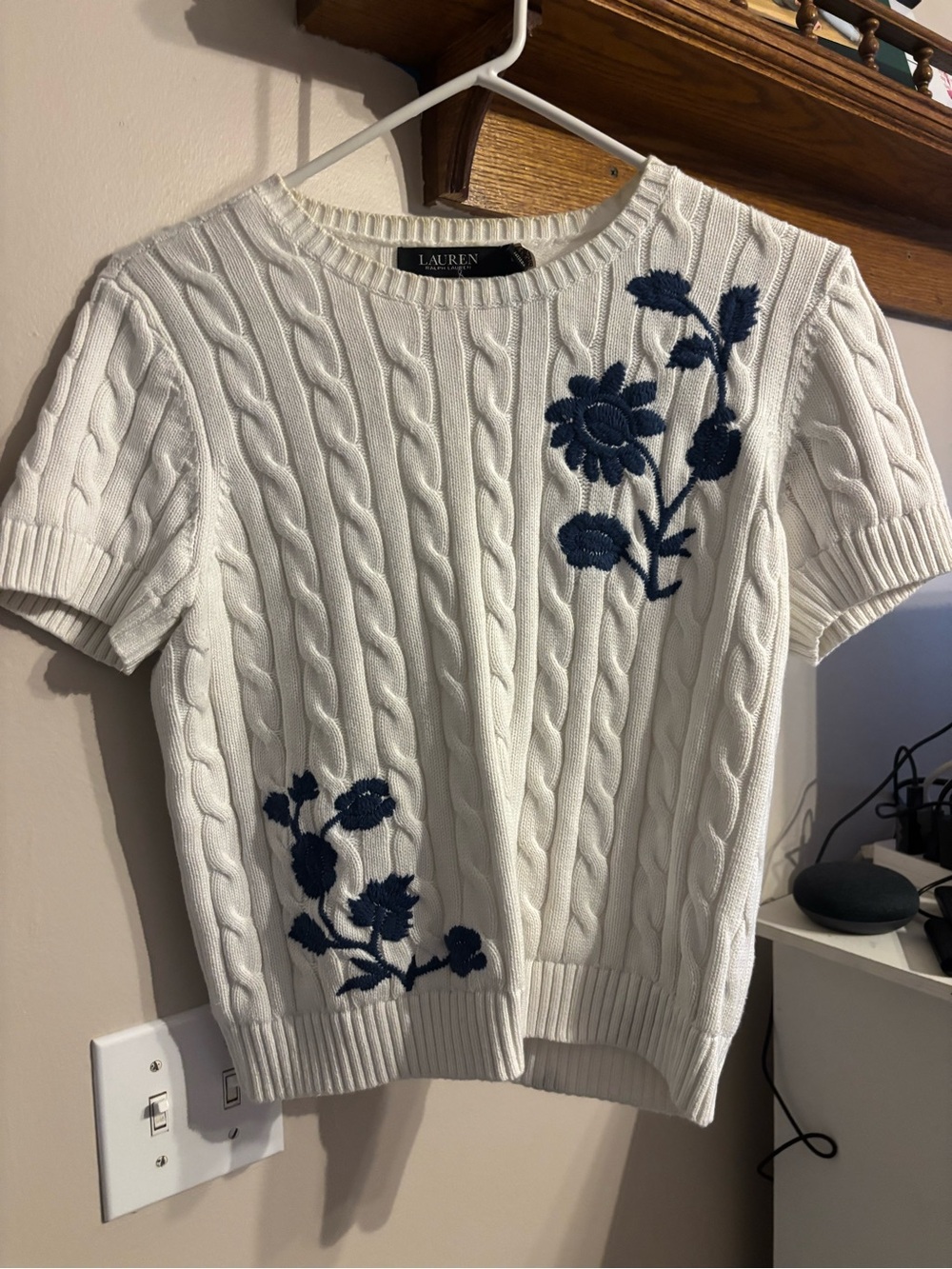 Lauren Ralph Lauren White Cable Knit Sweater
